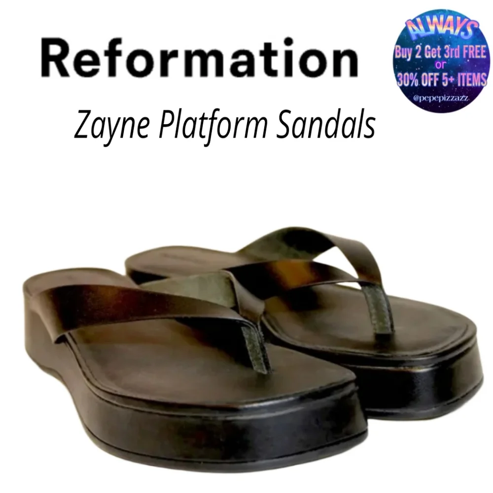 NEW REFORMATION ZAYNE PLATFORM THONG FLIP FLOP SANDALS read☀️⬇️